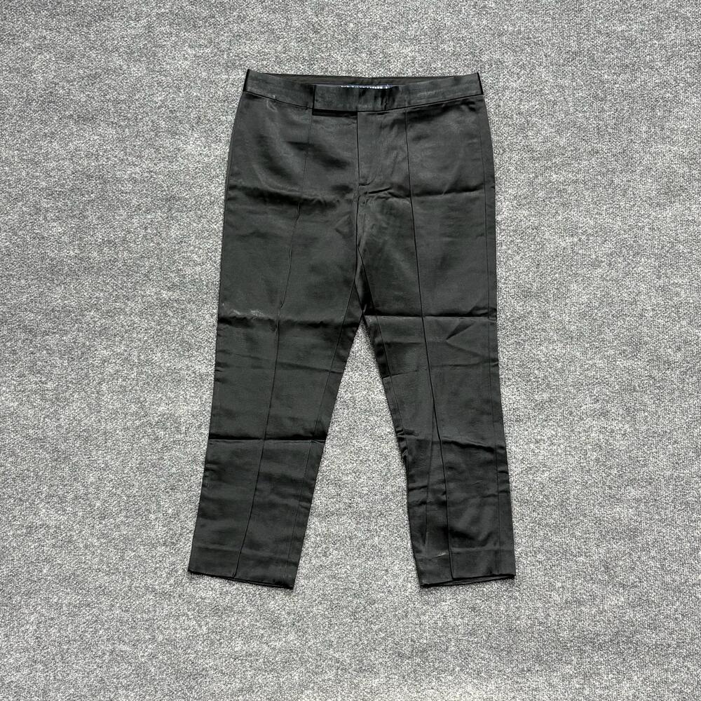 Ralph Lauren Pants Womens 8 Black Satin Slim Cropped Ankle Dress Trousers
